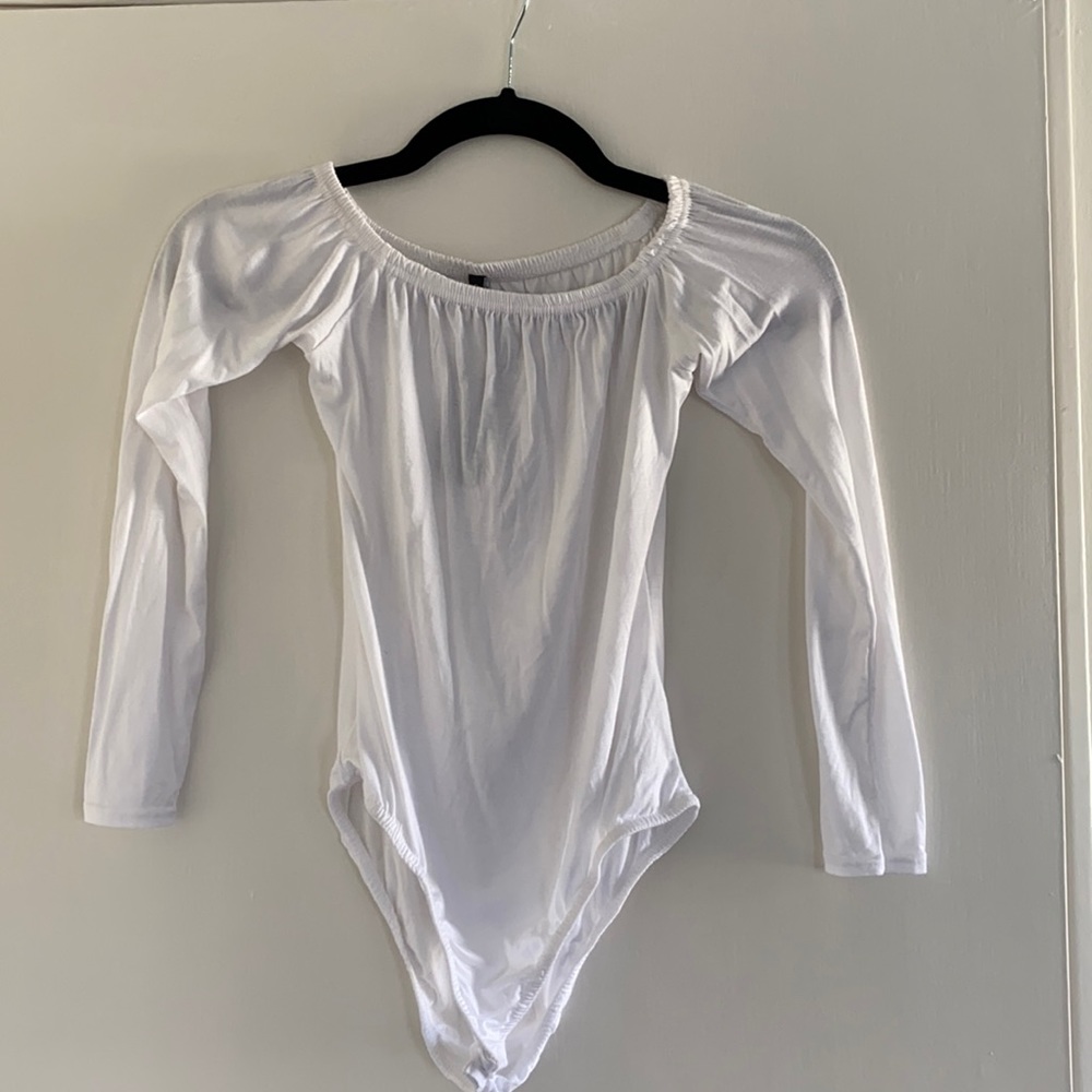 Off the Shoulder White Bodysuit